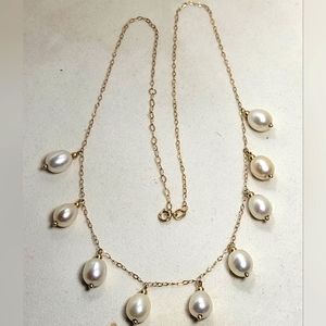 VINTAGE 14 KT Pearl Neckless